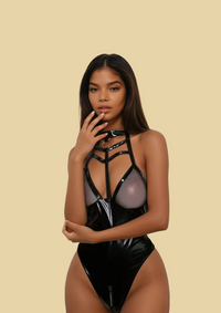 The Noir Allure — Sculpted Strap Bodysuit