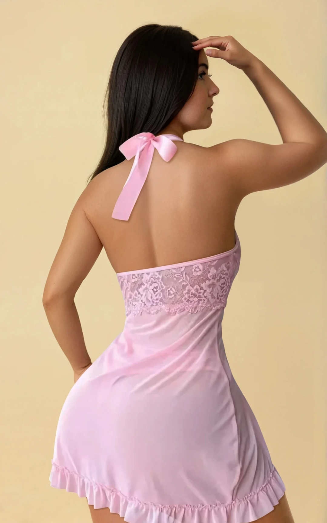 Midnight Bloom — Floral Lace Split Babydoll Set
